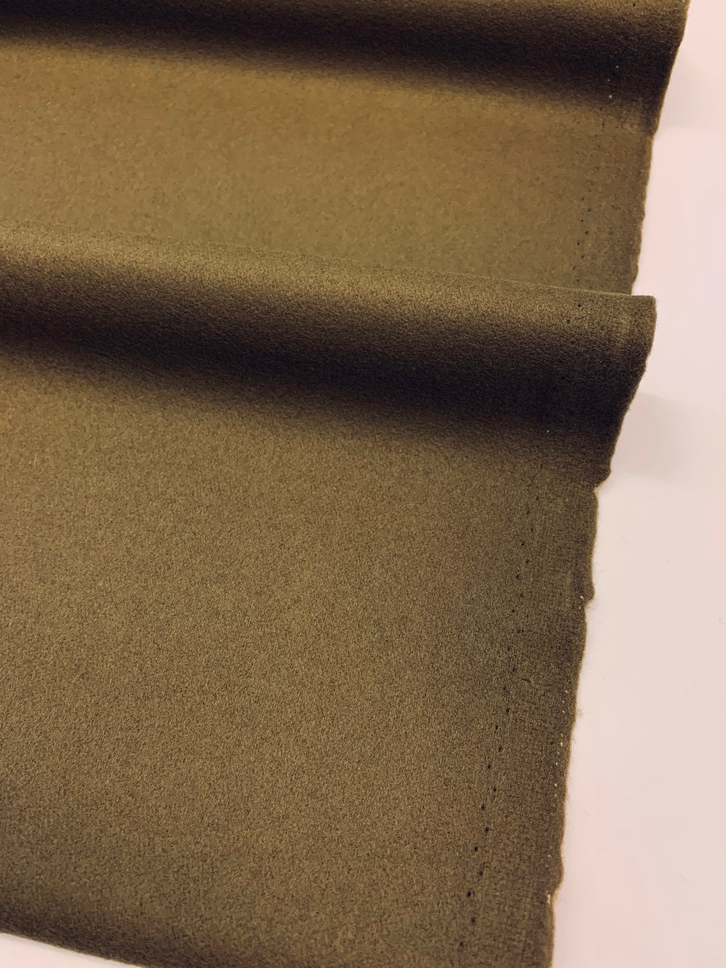 OLIVE wool mix coating fabric/ DEADSTOCK