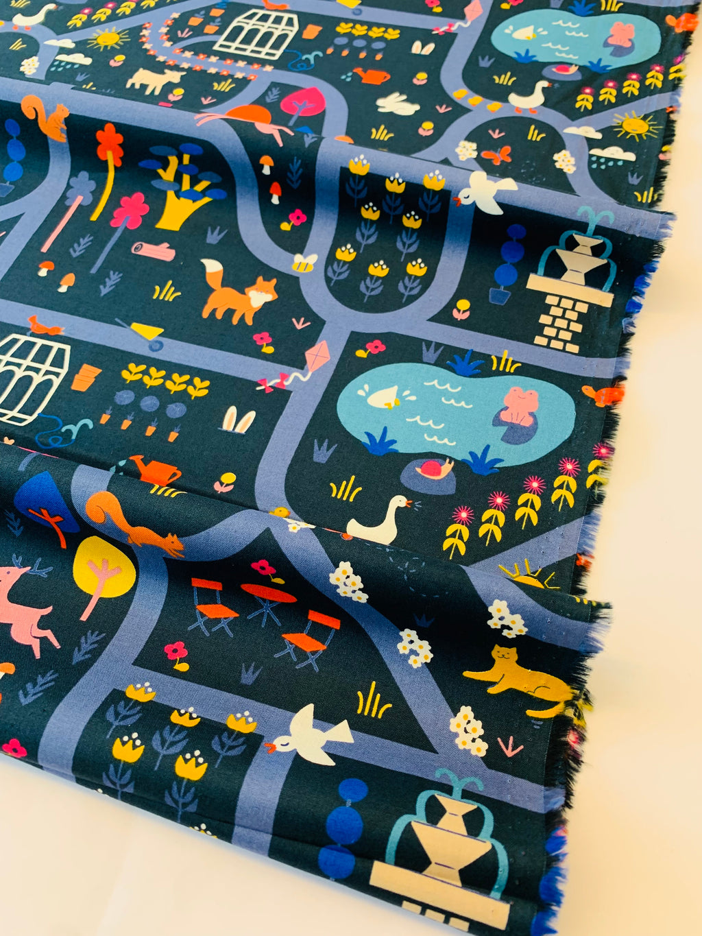 WOODLAND PARK/ Garden Map in Teal Navy by Ruby Star Society