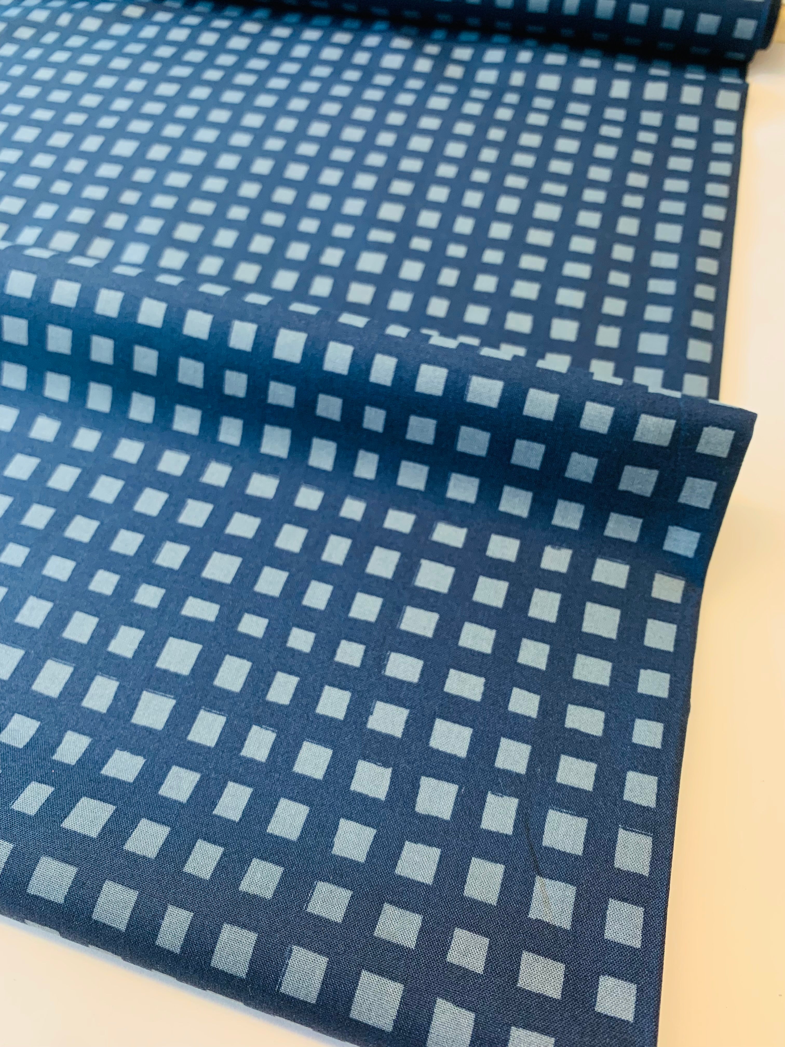 Moda Marigold/ Navy & Steel Blue Check
