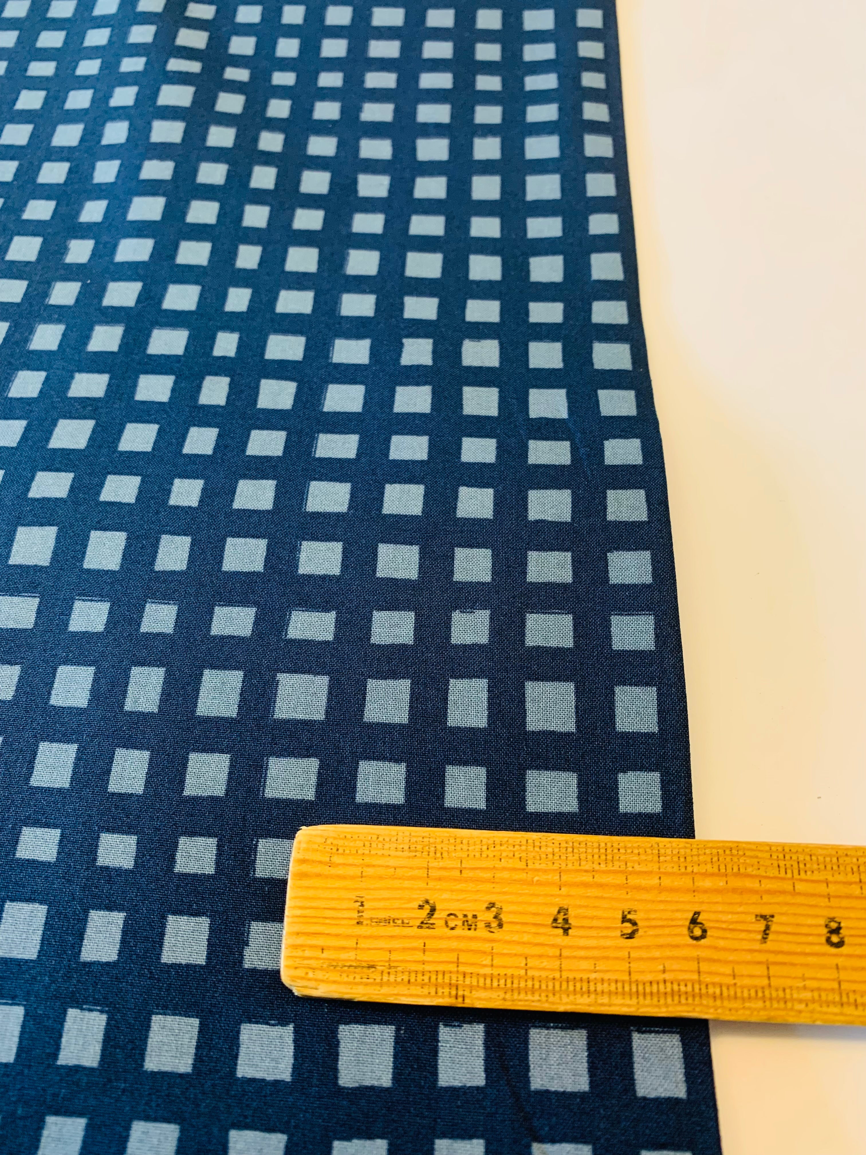 Moda Marigold/ Navy & Steel Blue Check