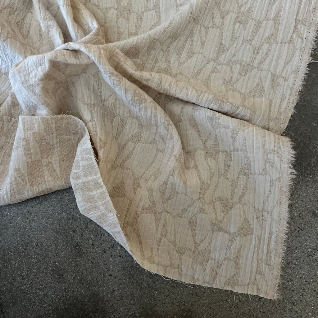 PEBBLES/ Cotton Mix Jacquard in Oatmeal