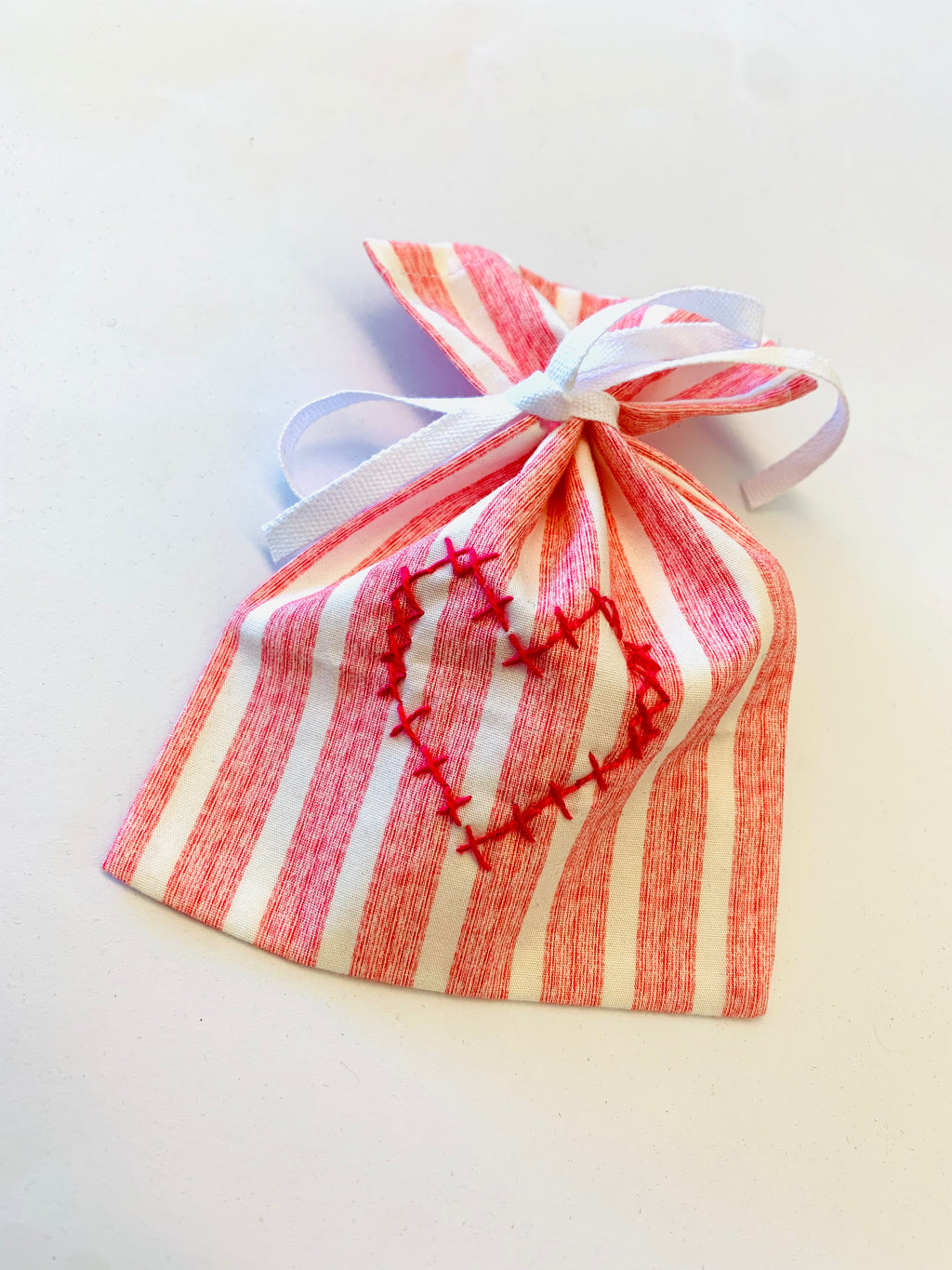 Small Gift Bag with Embroidered Heart