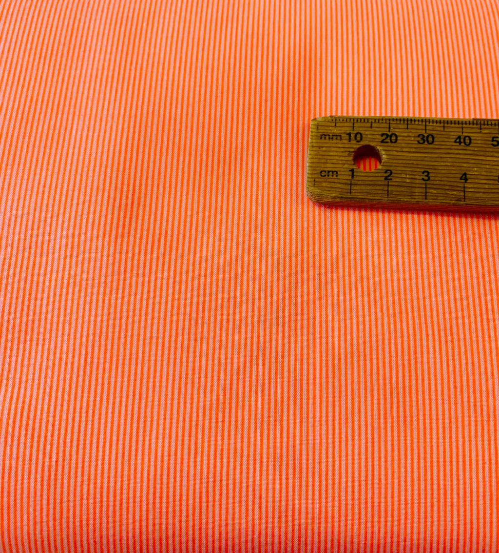Petit Pan/ Rigato Neon Orange Printed Cotton