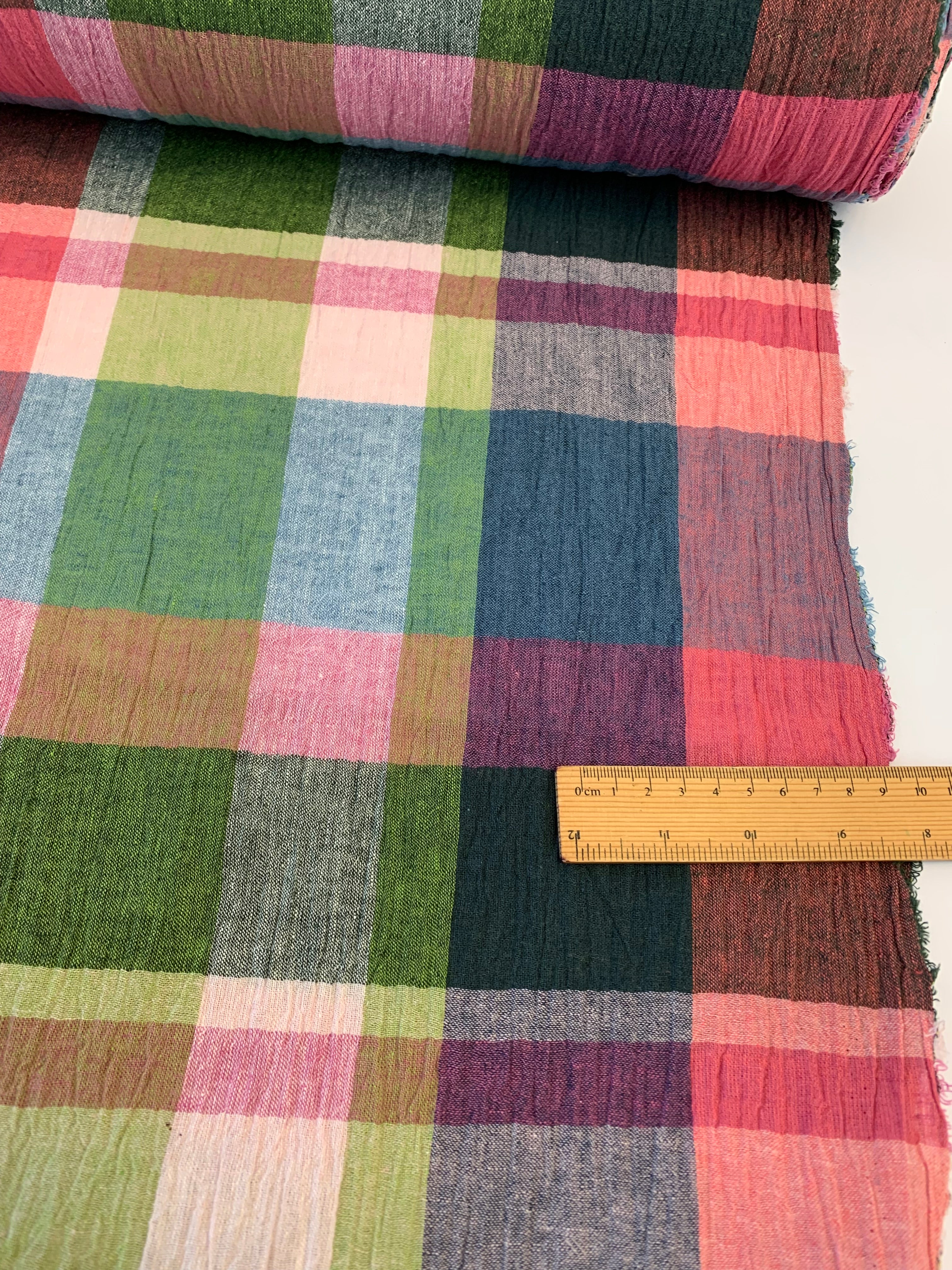 PICNIC CRINKLE/ Linen Cotton crinkle check