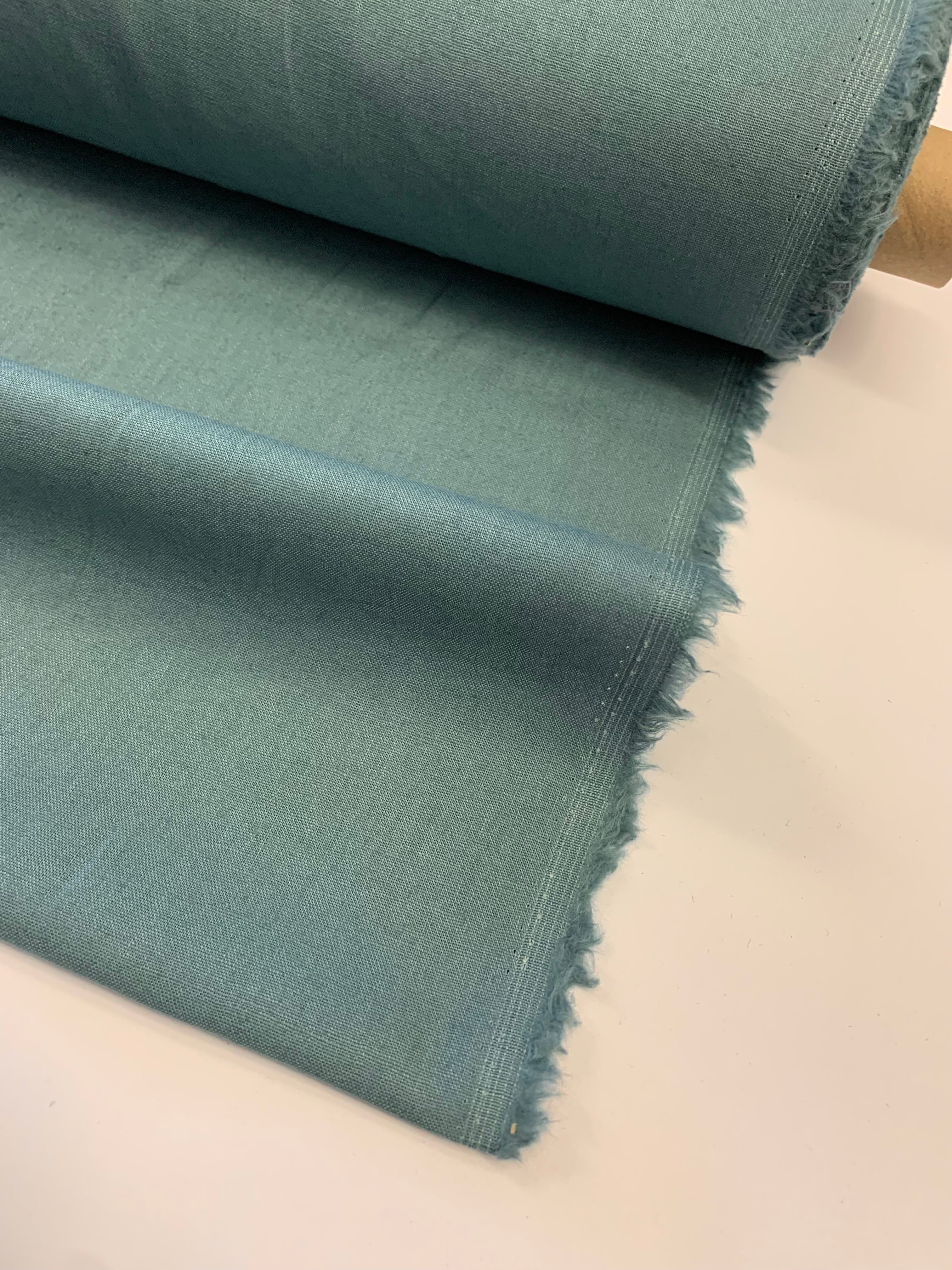 PURITY/ Cotton Linen plain dye in Deep Sea