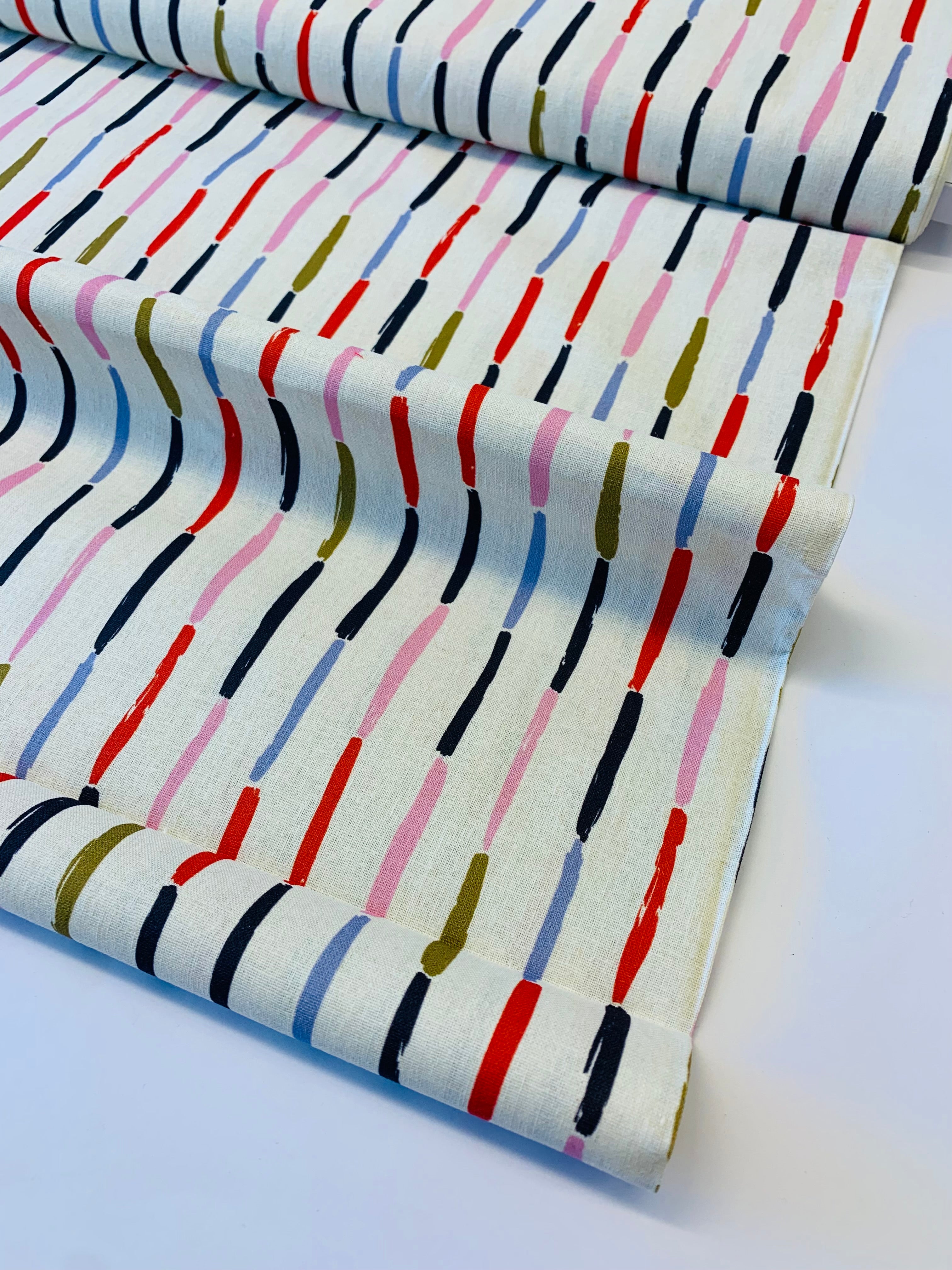 Devonstone/ Collage Straight Lines on Linen Cotton