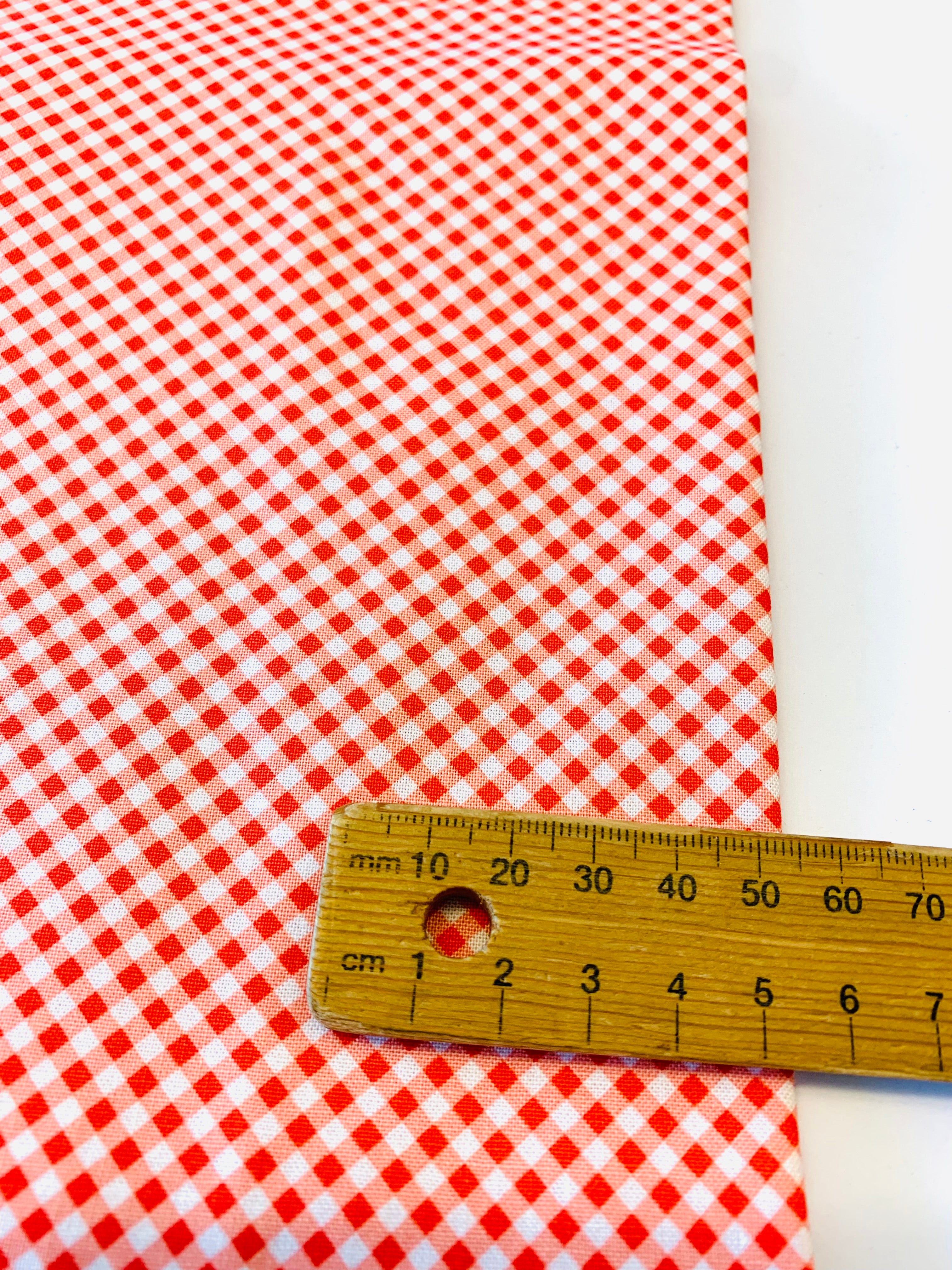 Raspberry Summer/ Coral Check by Moda