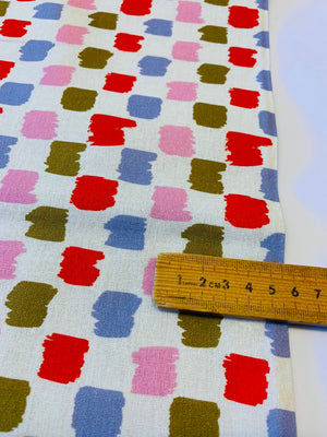 Devonstone/ Collage Checkers on Linen Cotton