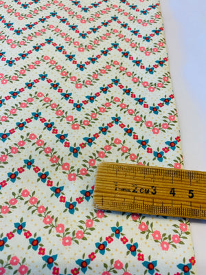 Moda/ Sagewood Floral Chevron