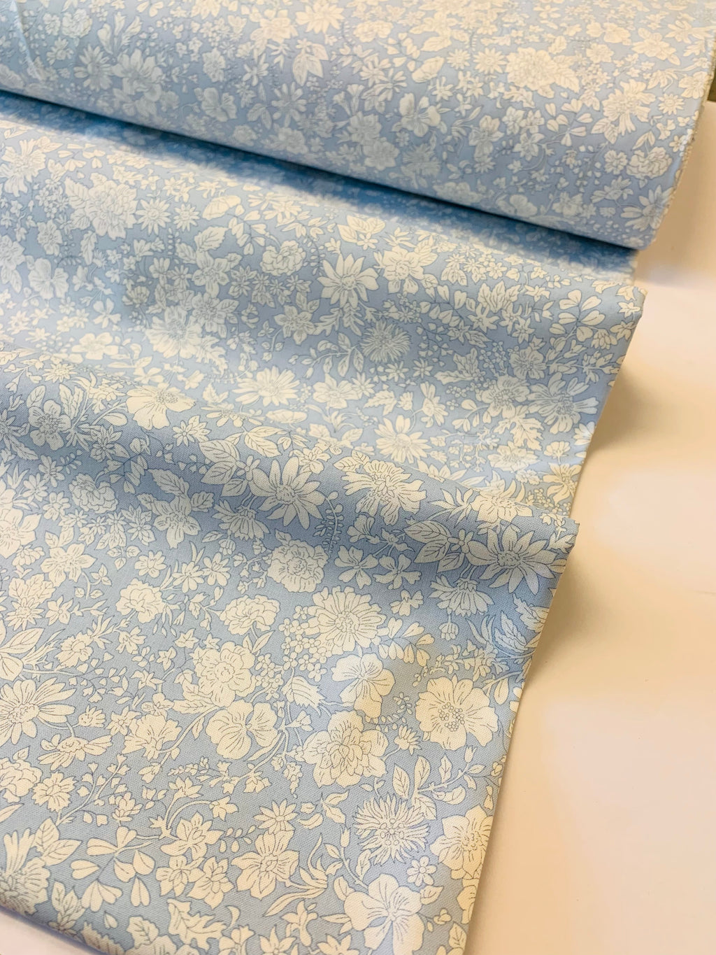 Liberty Lasenby Cotton Wideback/ Emily Blossom in Pale Sky