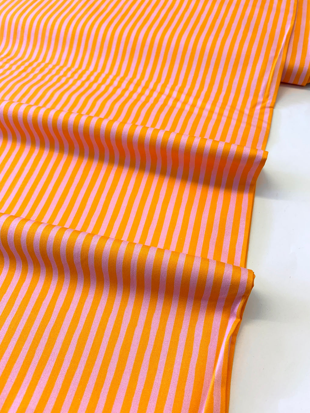 Heather Ross  Ruby & Bee Blenders/ Drawn Stripe in Tumeric/Vervain