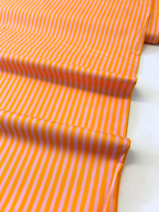 Heather Ross  Ruby & Bee Blenders/ Drawn Stripe in Tumeric/Vervain