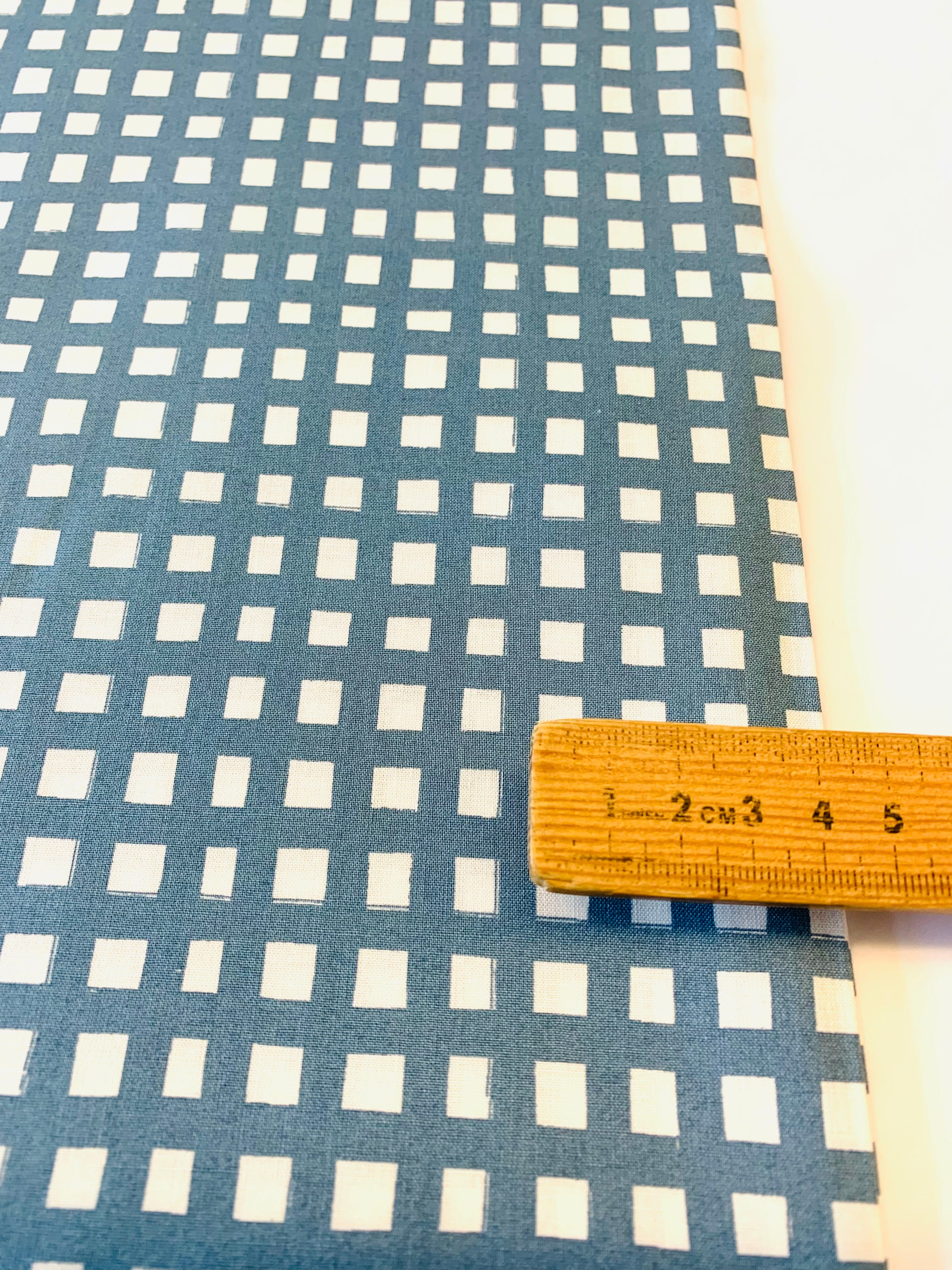 Moda Marigold/ Steel Blue & Ivory Check
