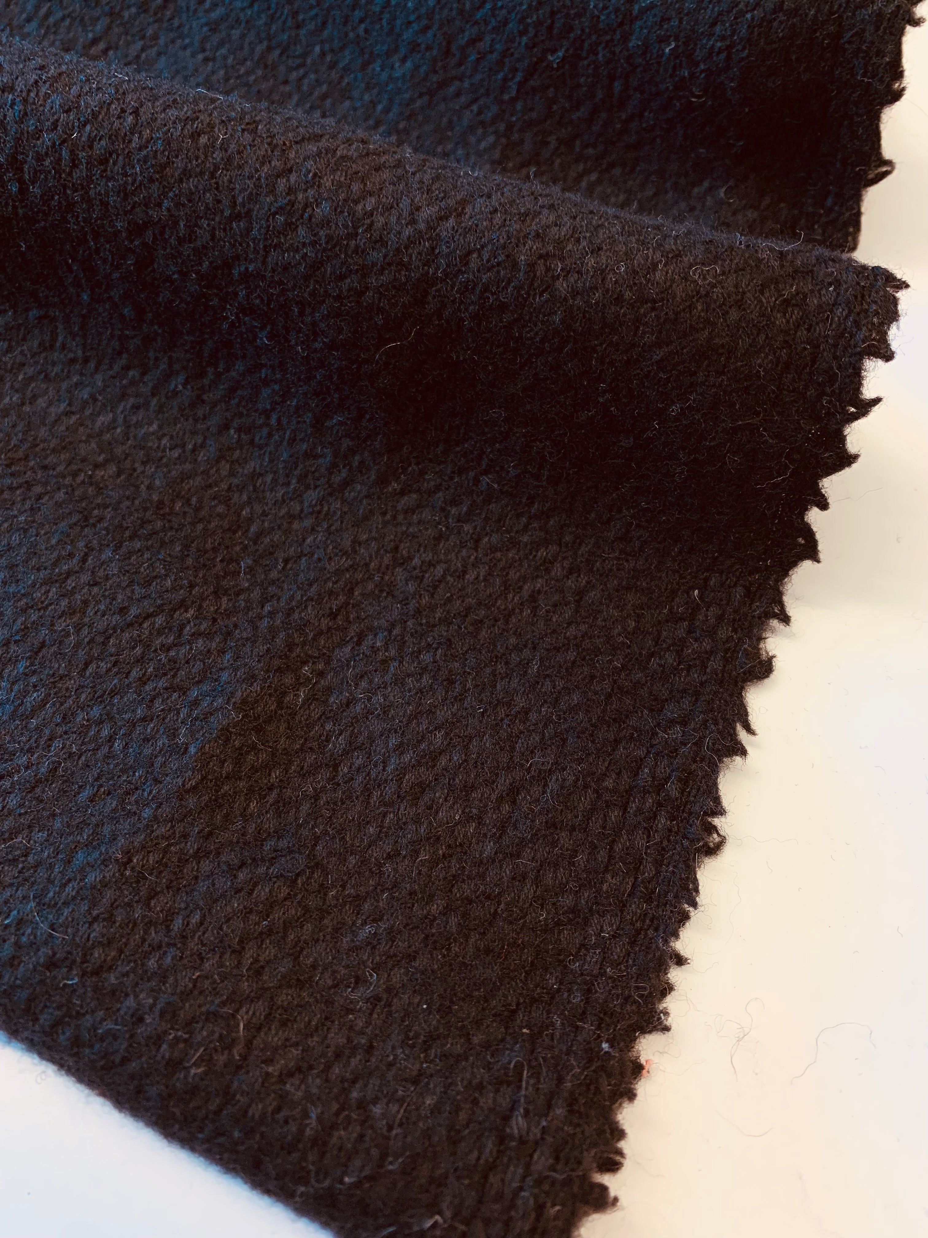 BASKET: Black cotton/wool coating fabric