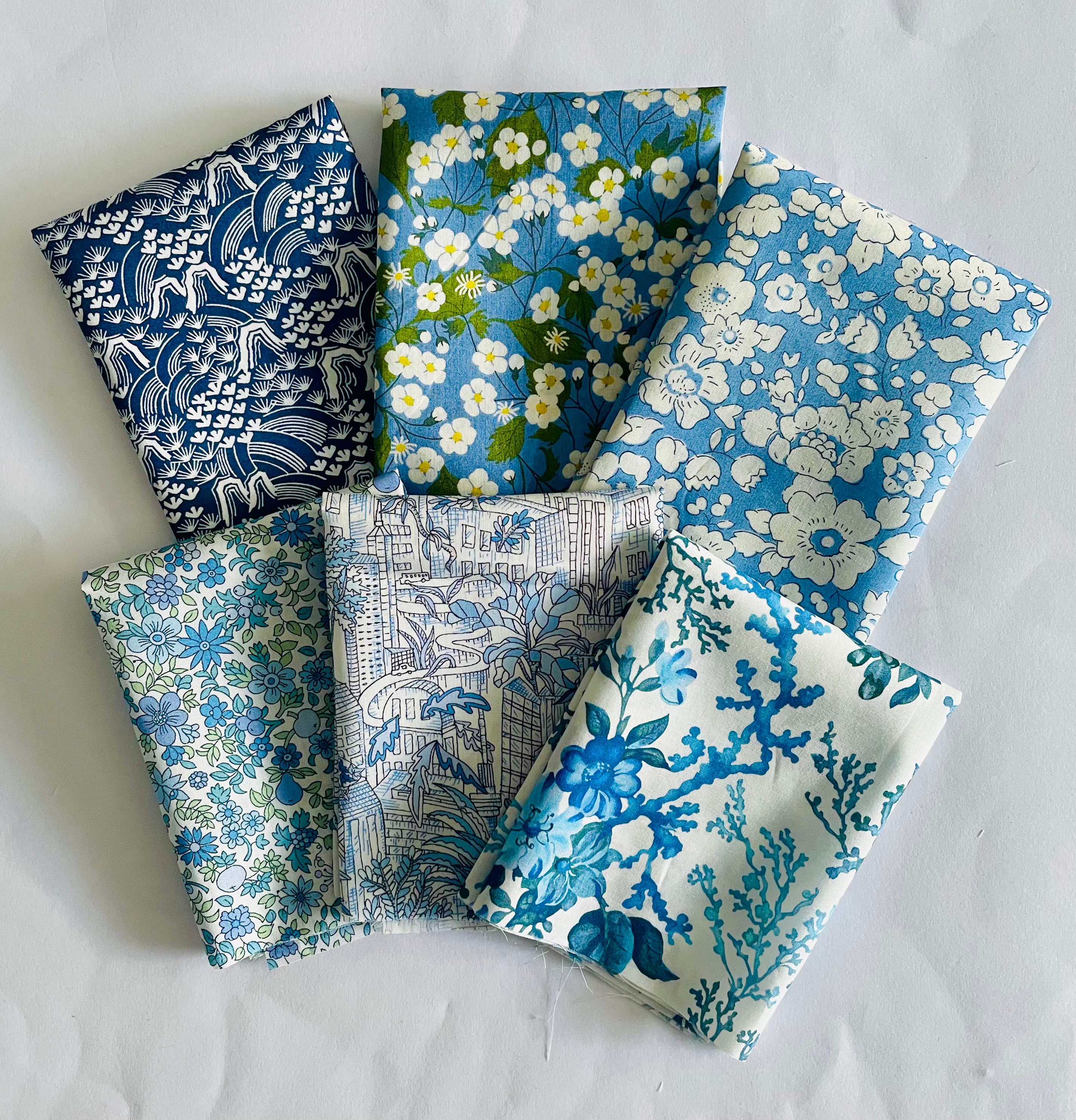 Liberty Tana Lawn Blue Heaven Fat 16ths Bundle