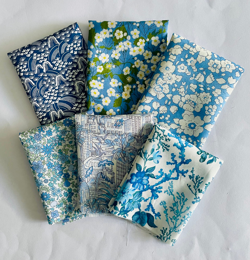 Liberty Tana Lawn Blue Heaven Fat 16ths Bundle