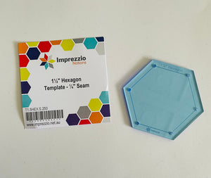 Imprezzio 1 1/2” Hexagon Template: 1/4” seam