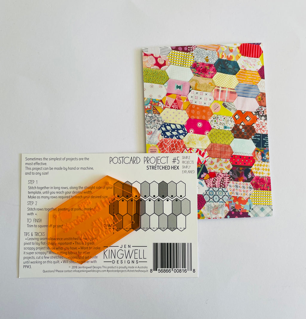 Jen Kingwell Postcard Project #5 Stretched Hex