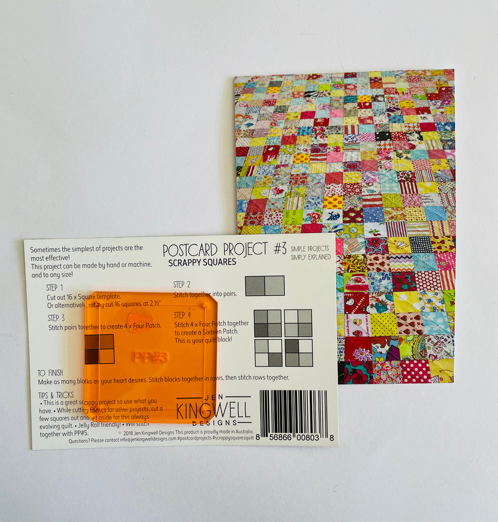 Jen Kingwell Postcard Project #3 Scrappy Square