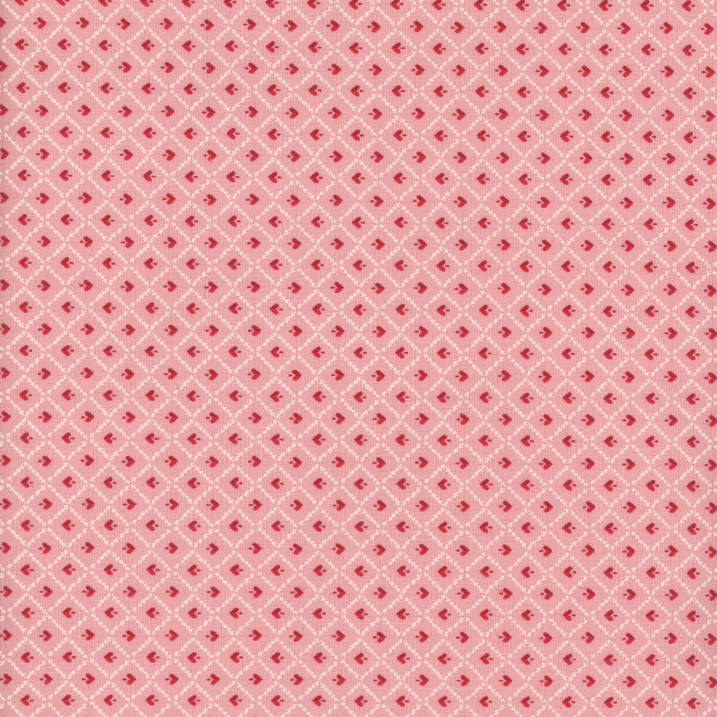 Henry Glass/ VALENTINE WISHES Hearts Inside Lattice Pink