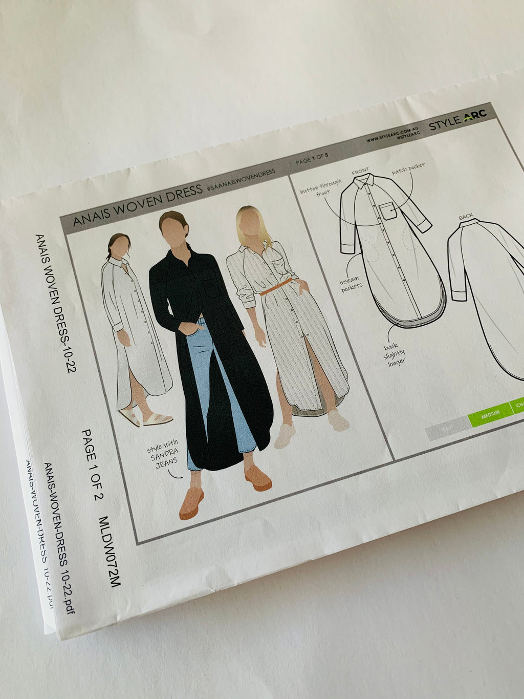 Style Arc: Anais Woven Dress sewing pattern