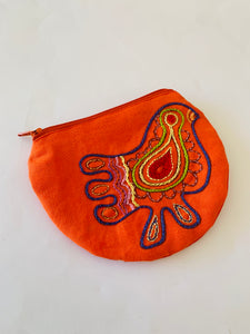 Embroidered zip purse / Birdy