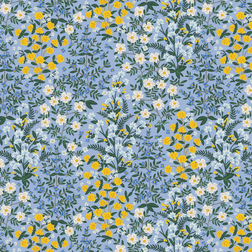 Cotton and Steel/ Rifle Paper Co: Camont/ Wildwood Garden in blue