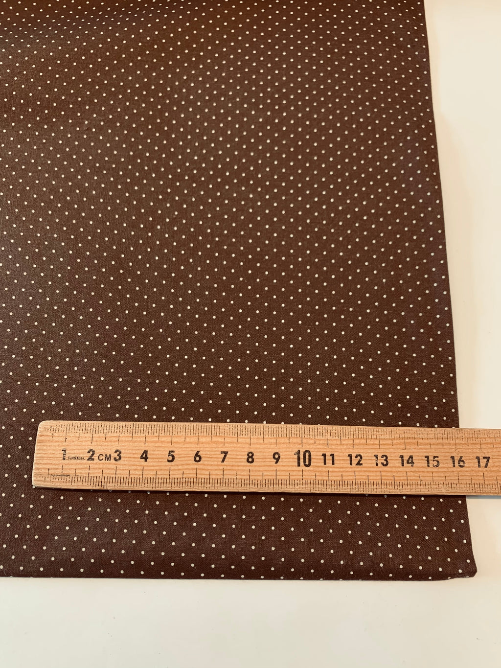 Handworks Japanese cotton/ Dots in Chocolate