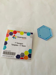 Imprezzio 1” Hexagon Template: 1/4” seam