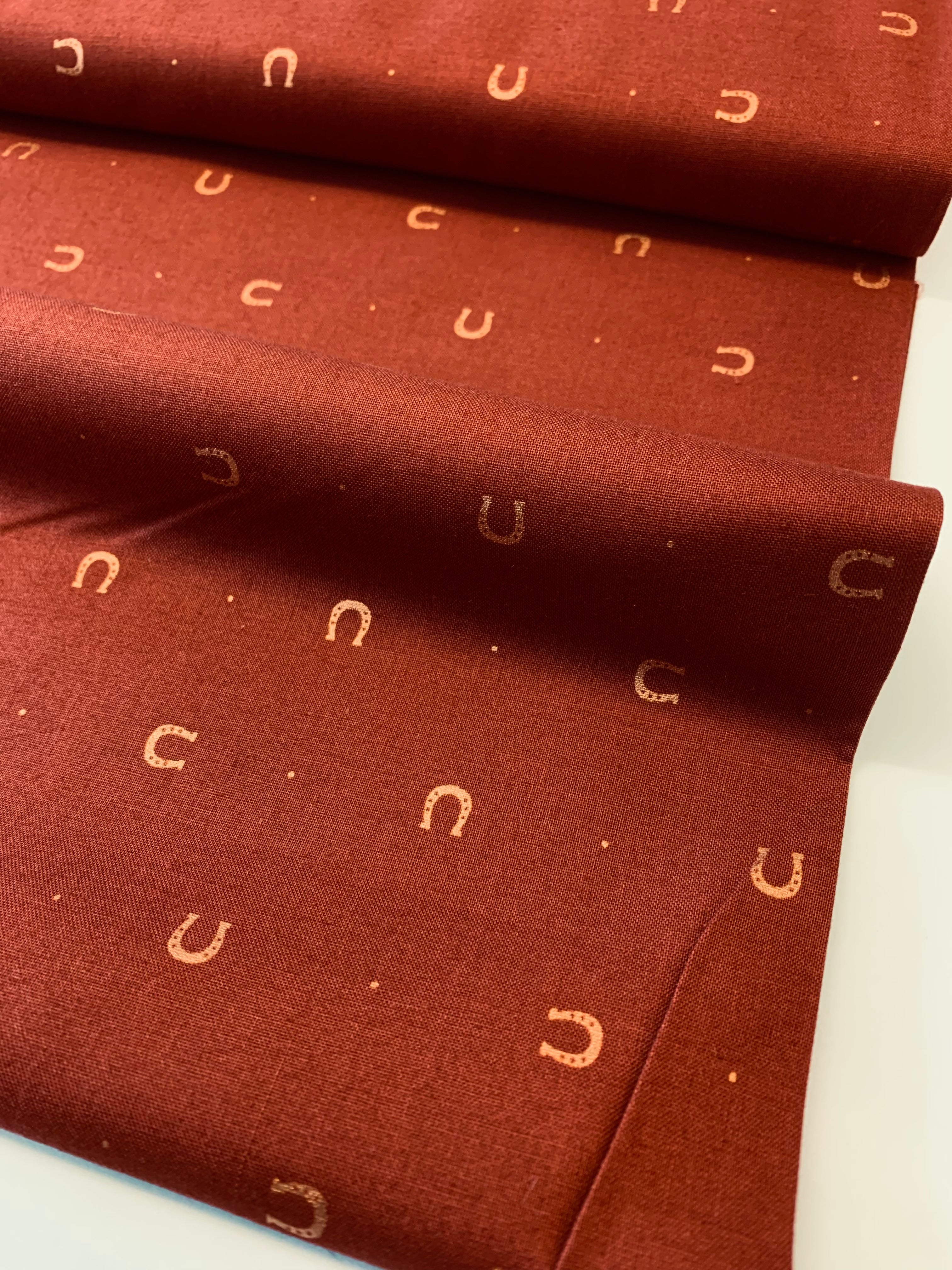 Figo Fabrics Lucky Charms/ Horseshoe in Dark Brown