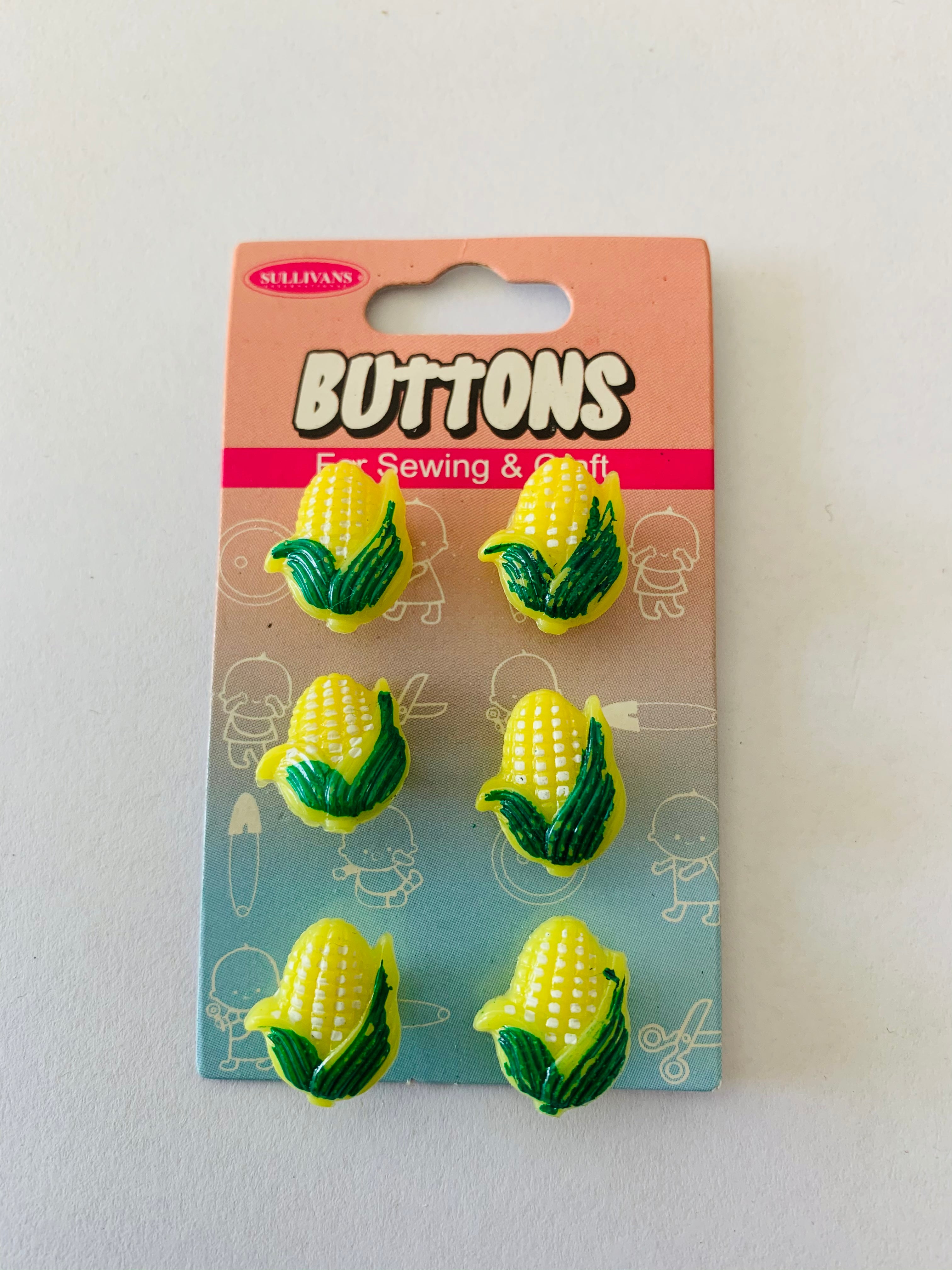 Corn buttons: pack of 6