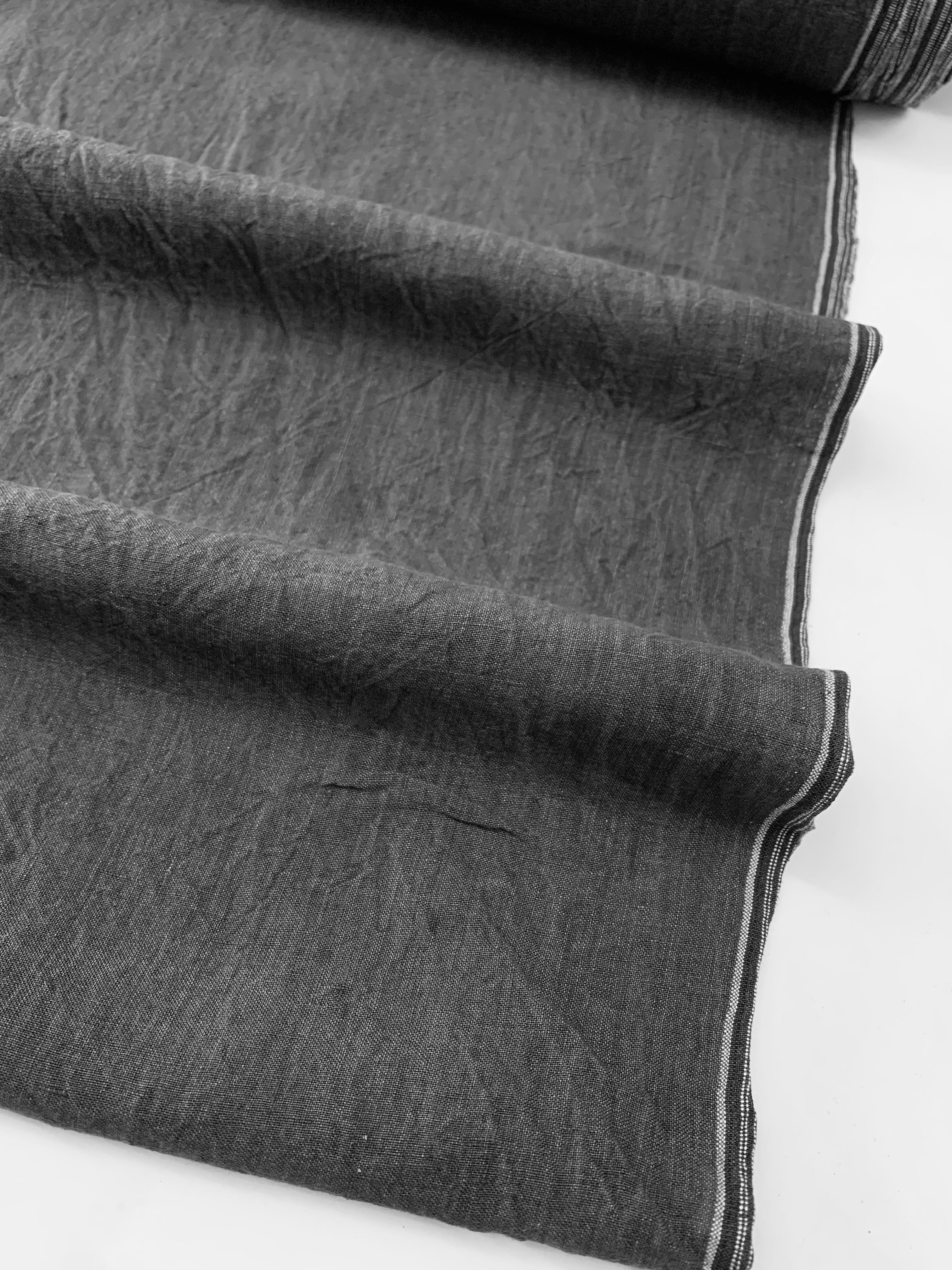 ANTONIA: Vintage Washer Finish Linen in Asphalt