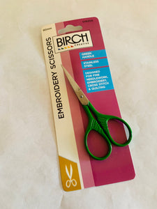 Birch embroidery scissors: green
