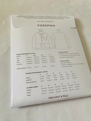 Merchant & Mills Foreman Paper Sewing Pattern: 36-46