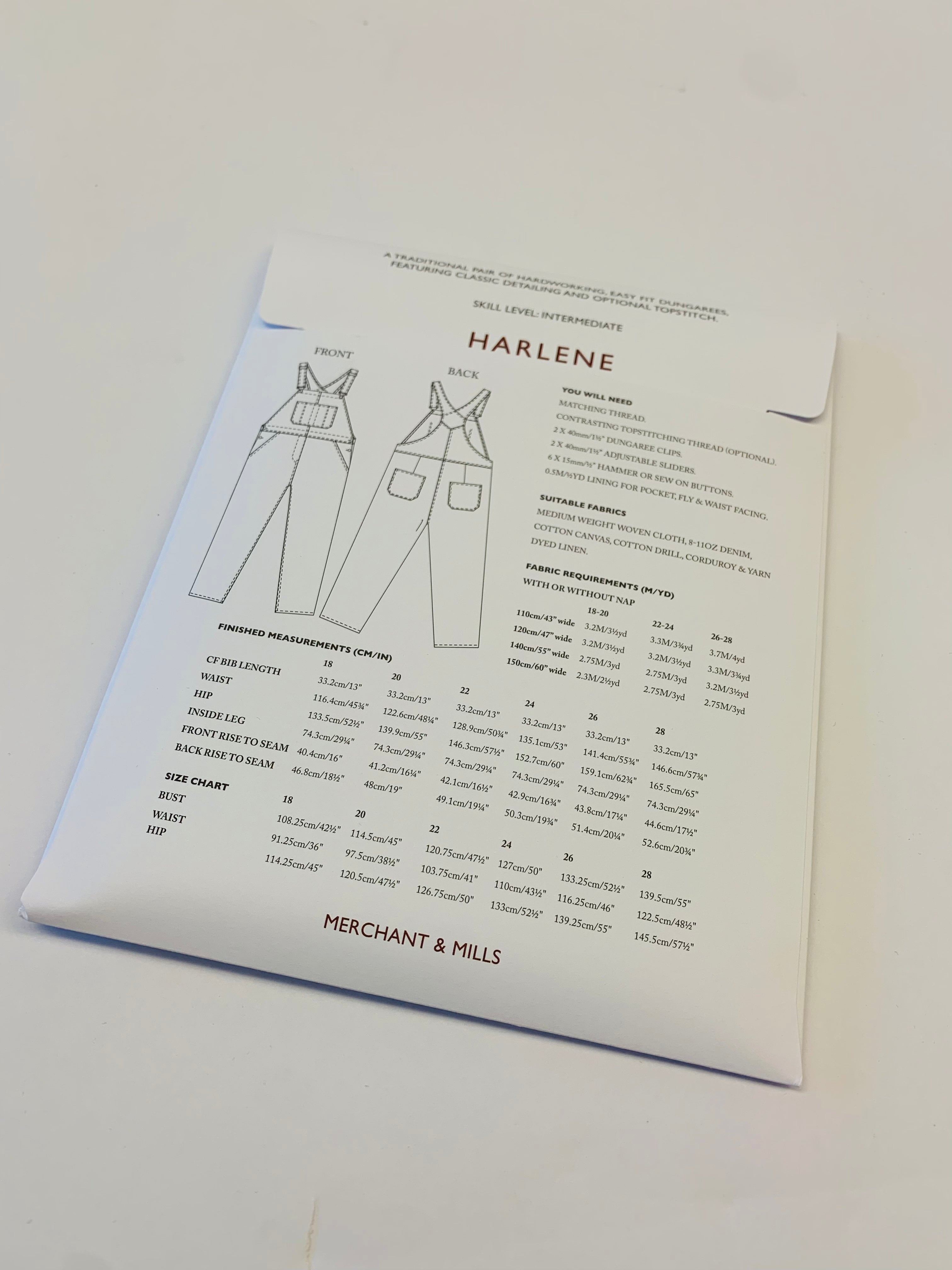 Merchant & Mills Harlene Paper Sewing Pattern: 18-28