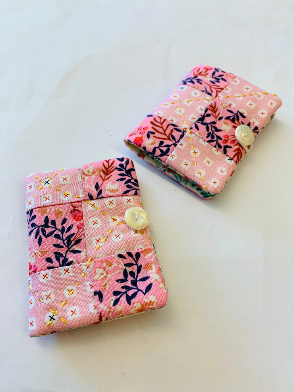 Handmade Sewing Needle Book: Pink Patch