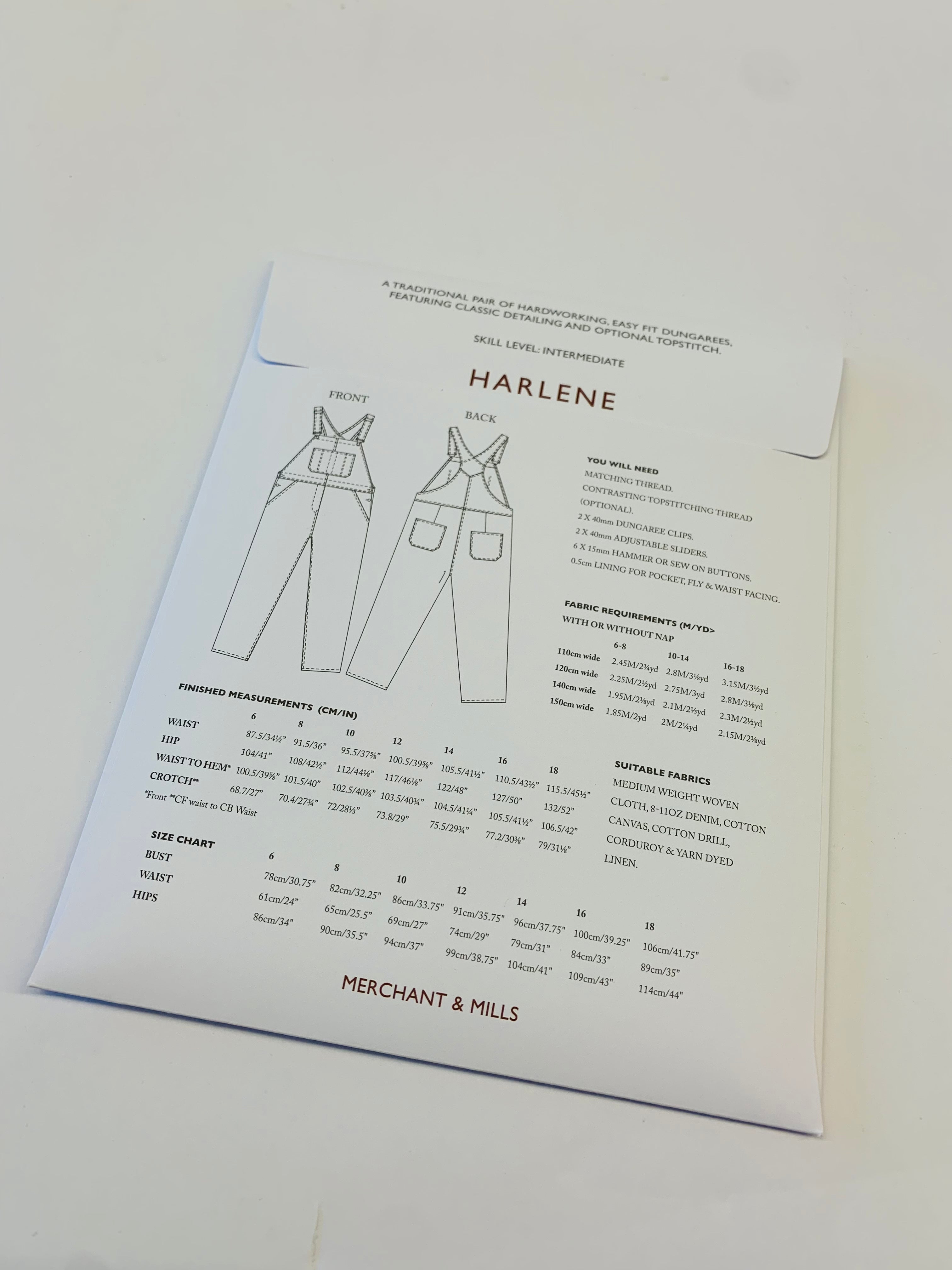 Merchant & Mills Harlene Paper Sewing Pattern: 6-18