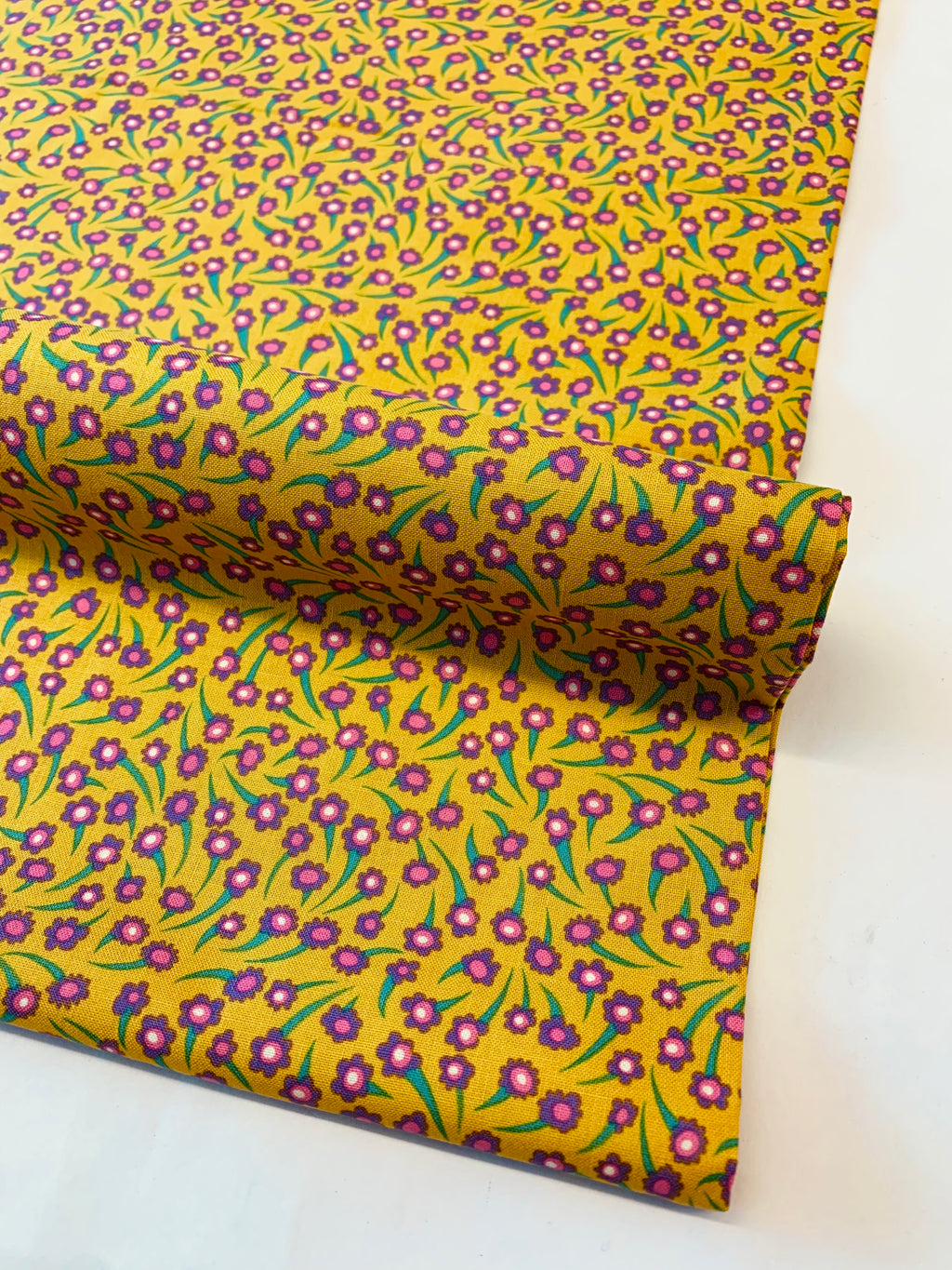 Windham Fabrics: Atlantis/ Coral Flower in Mustard