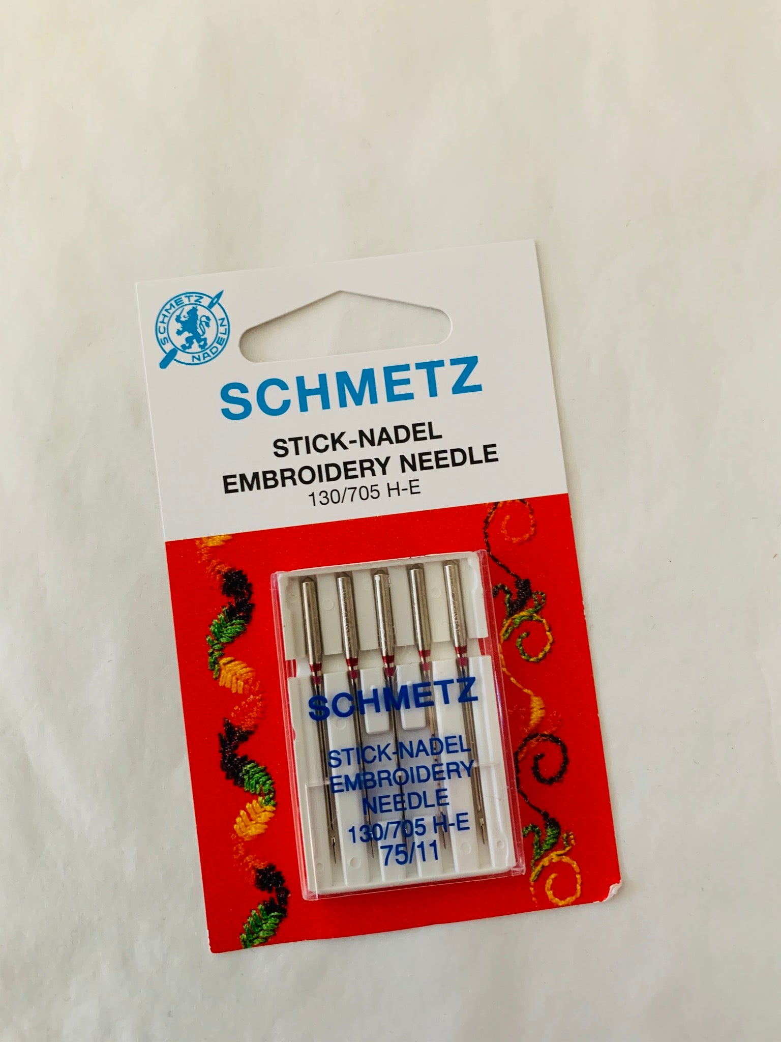 Schmetz embroidery needle: 75/11