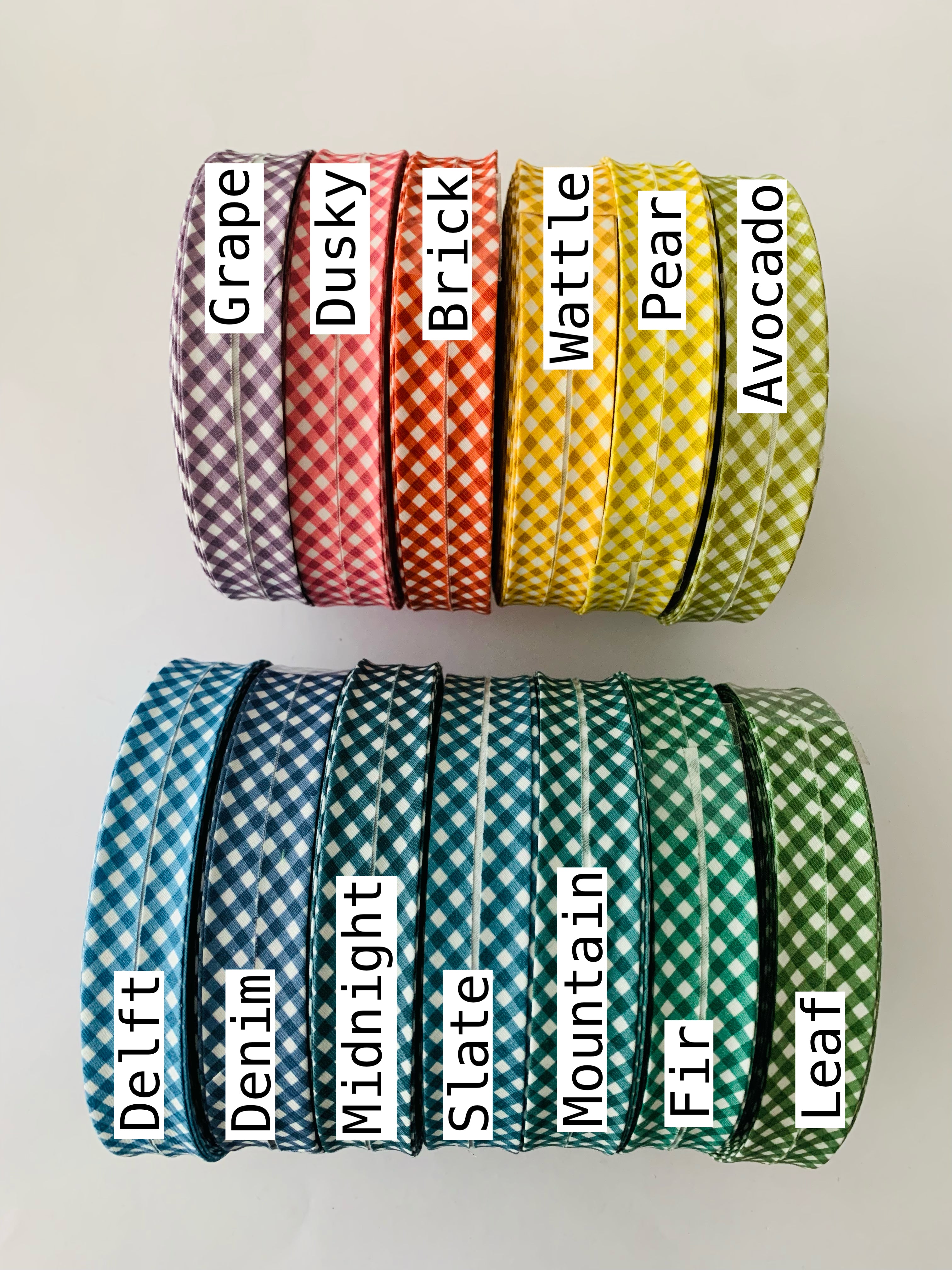 The Selvedge Society cotton bias binding: CLASSIC CHECK