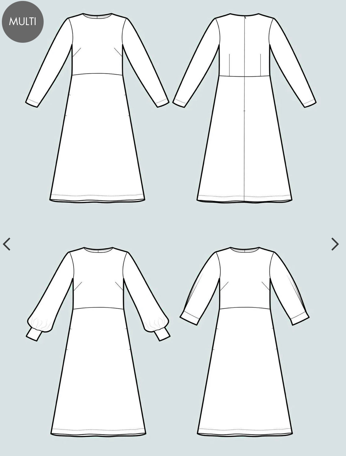 Assembly Line Multi-Sleeve Midi Dress