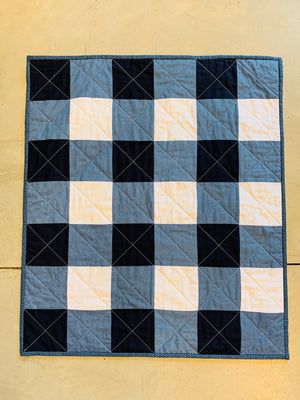 The Selvedge Society Baby Quilt: Blue Plaid