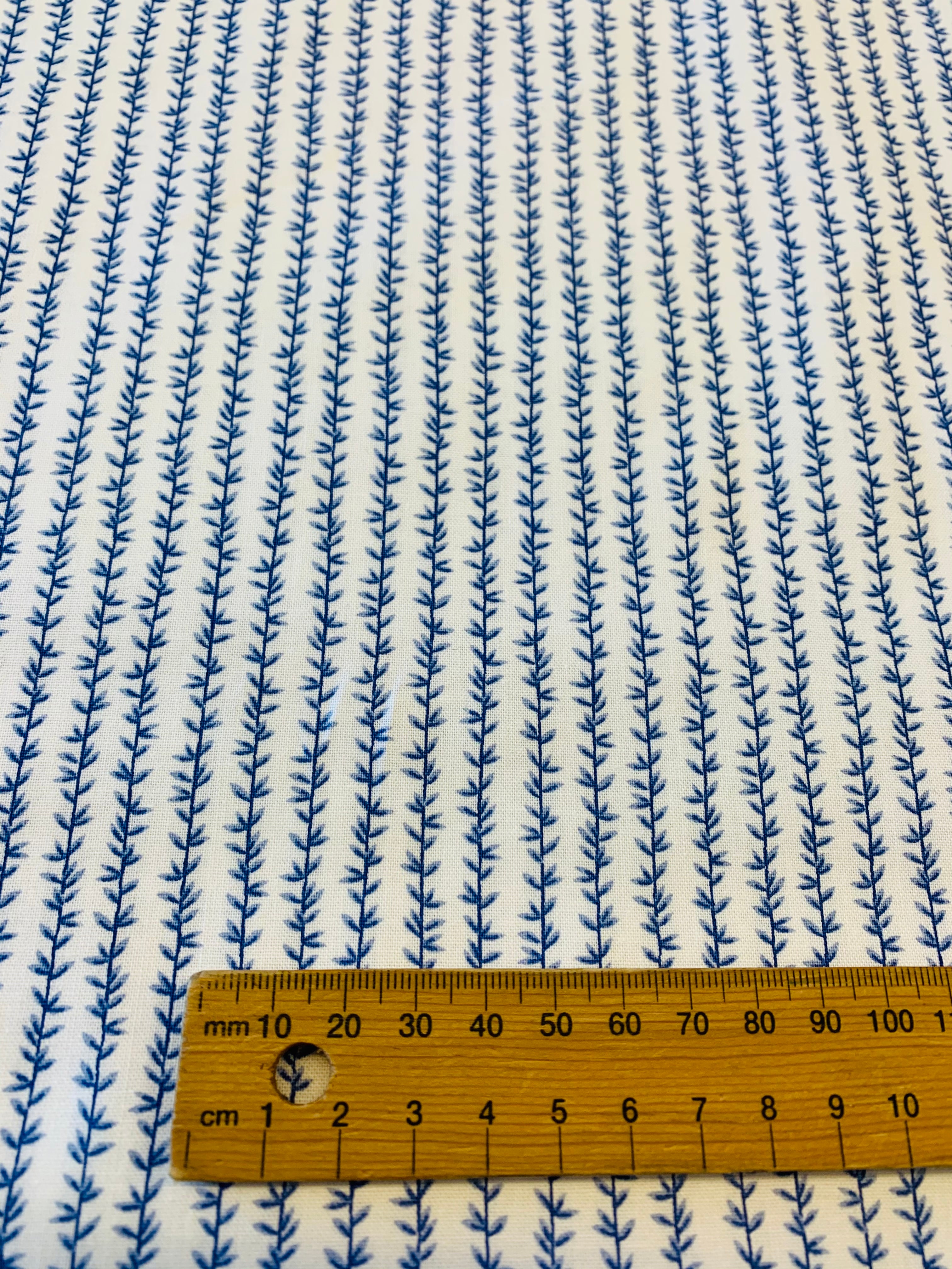 Rifle Paper Co: Strawberry Fields/ Laurel stripe cotton in blue