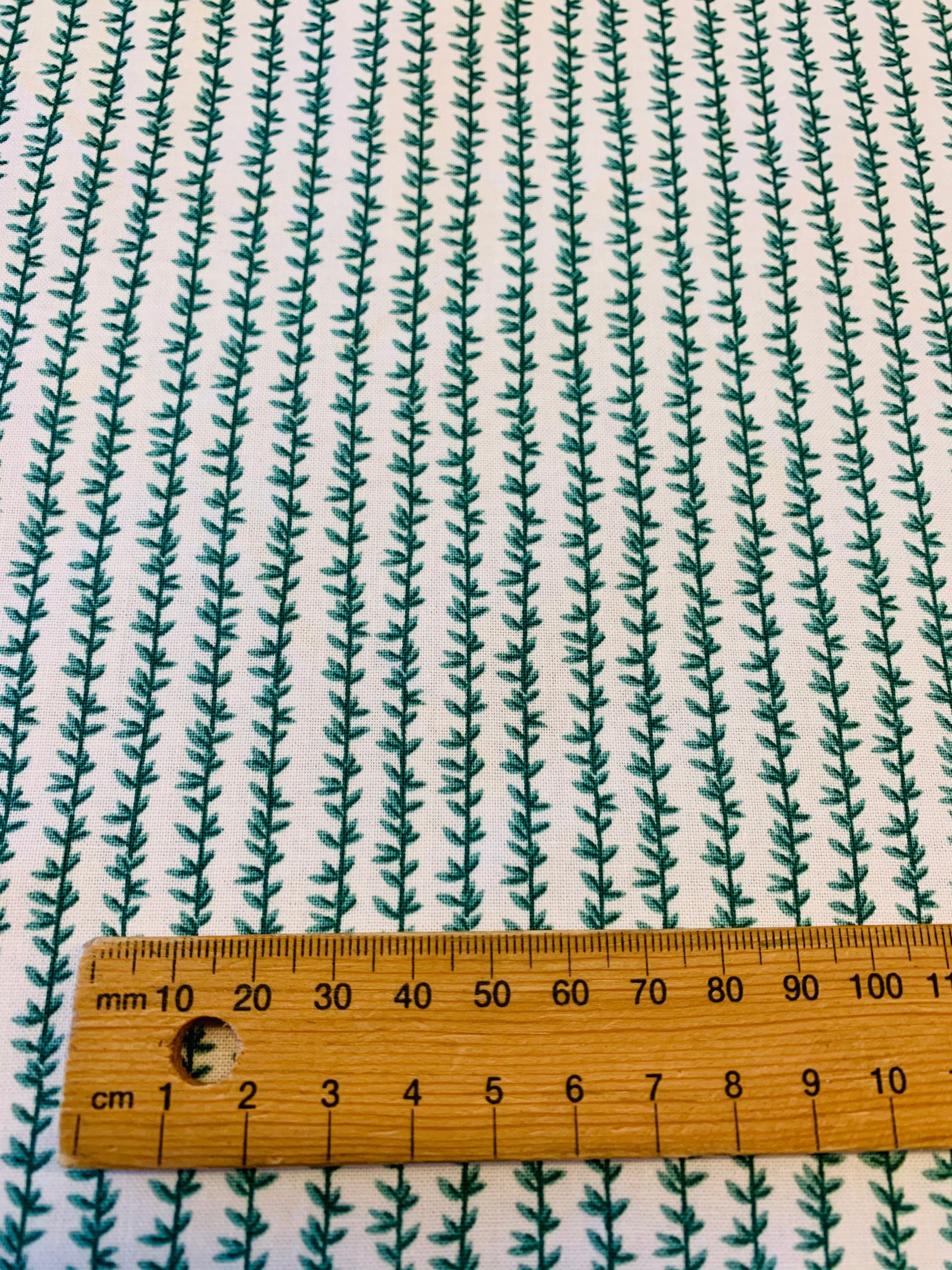 Rifle Paper Co: Strawberry Fields/ Laurel stripe cotton in green
