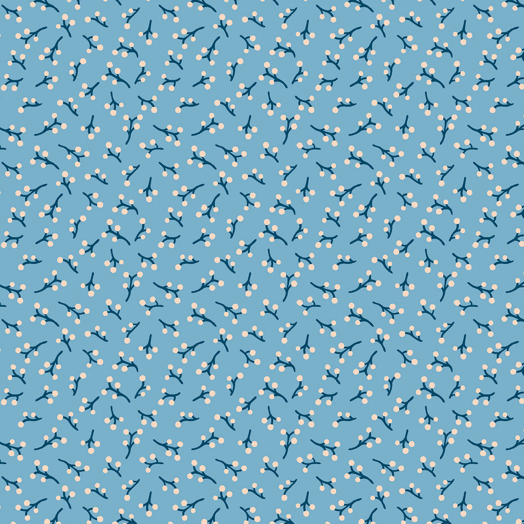 RJR: Whimsical Fleur de Joy/ Twig Toss in Blue Rain