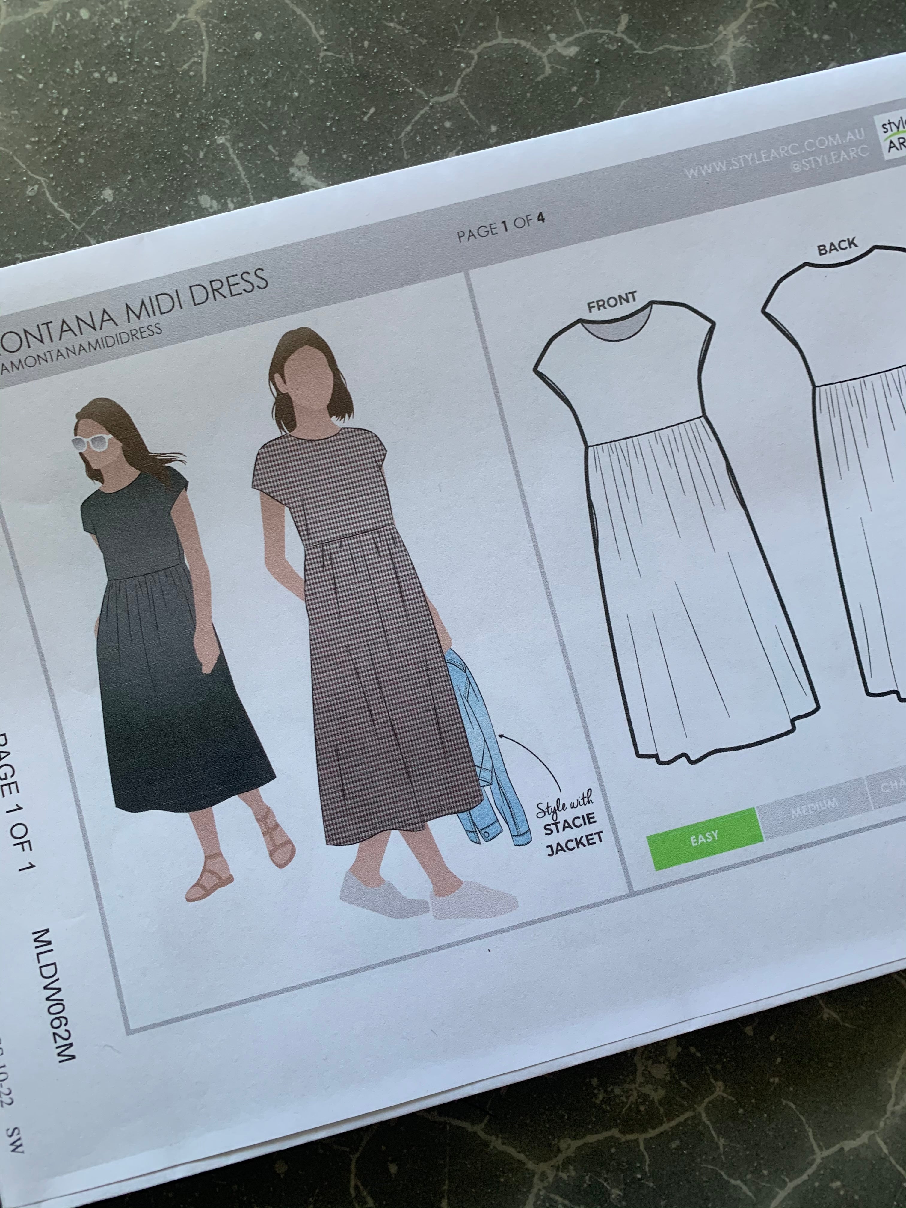 Style Arc Sewing Pattern - Montana Midi Dress (Sizes 18-30) : :  Home