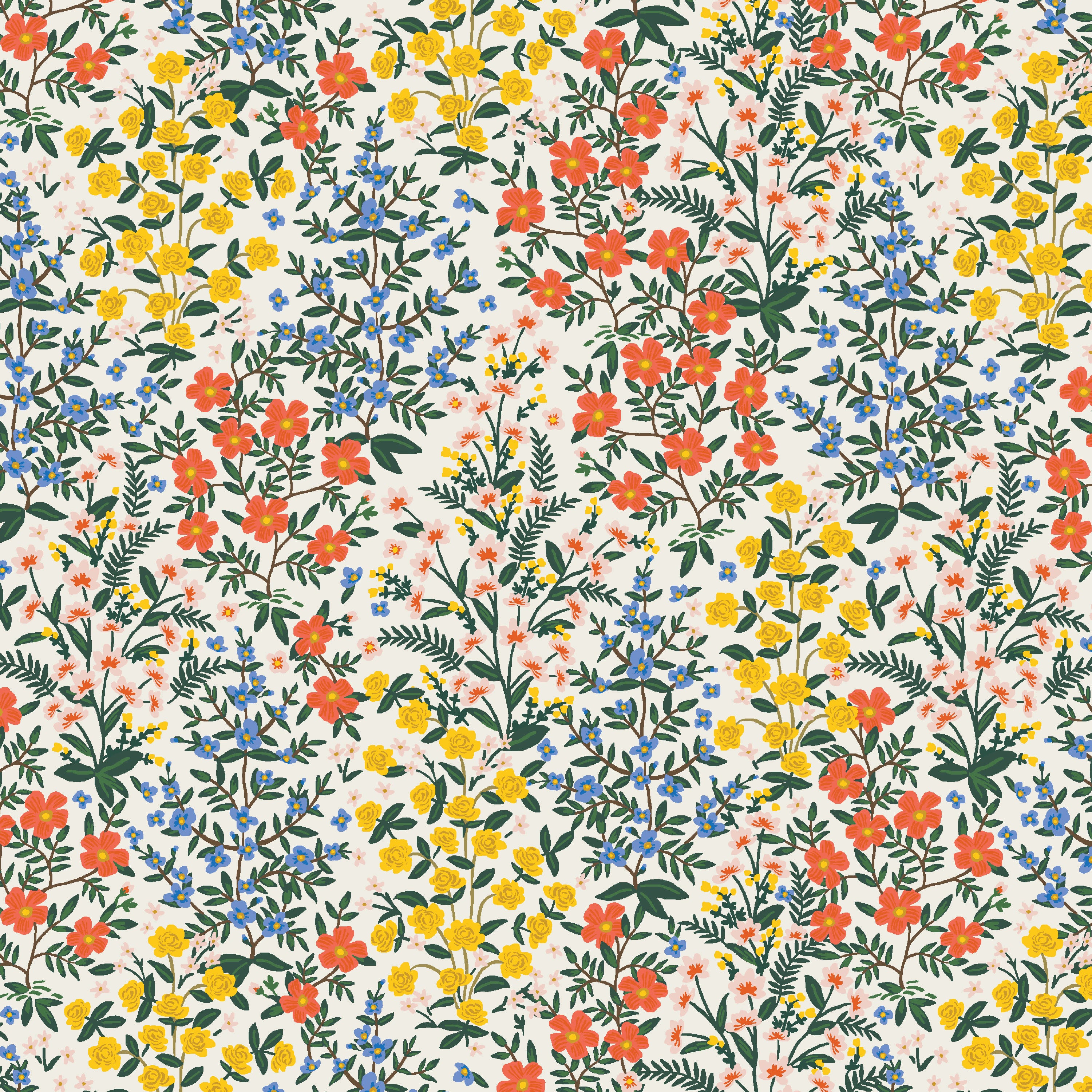 Cotton and Steel/ Rifle Paper Co: Camont/ Wildwood Garden in Cream