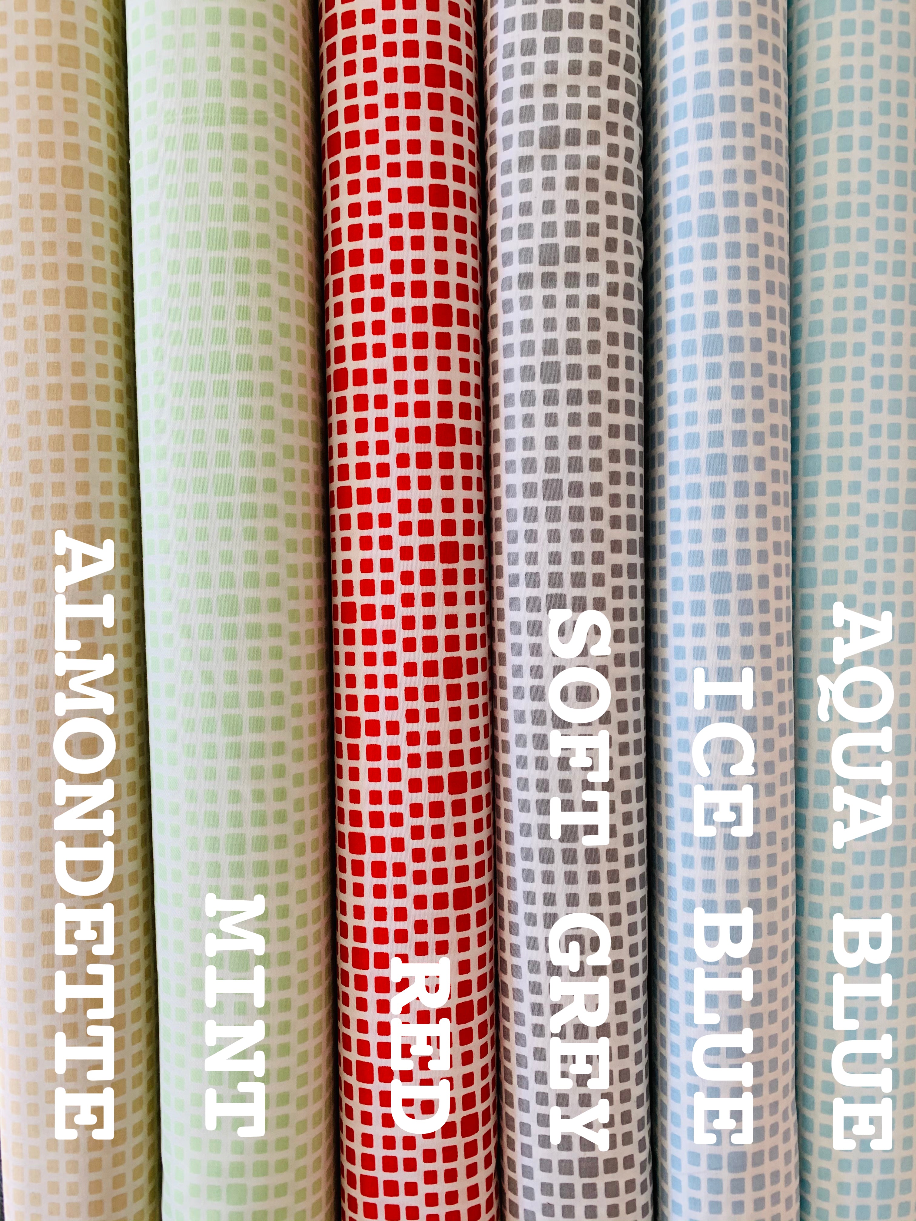 AGF Square Elements cotton print: Aqua Blue