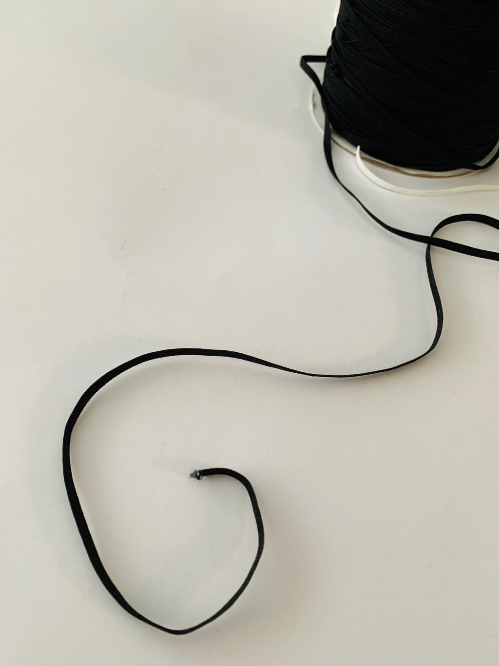 Elastic: Soft braided flat 3mm in black