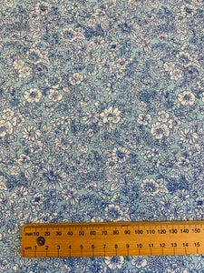 Liberty cotton: Emily Silhouette Flower BLUES